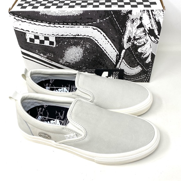 VANS Skate Slip On Public Grey White Low Top Suede Women’s Sneakers VN0A5FCA9CZ - Picture 6 of 11